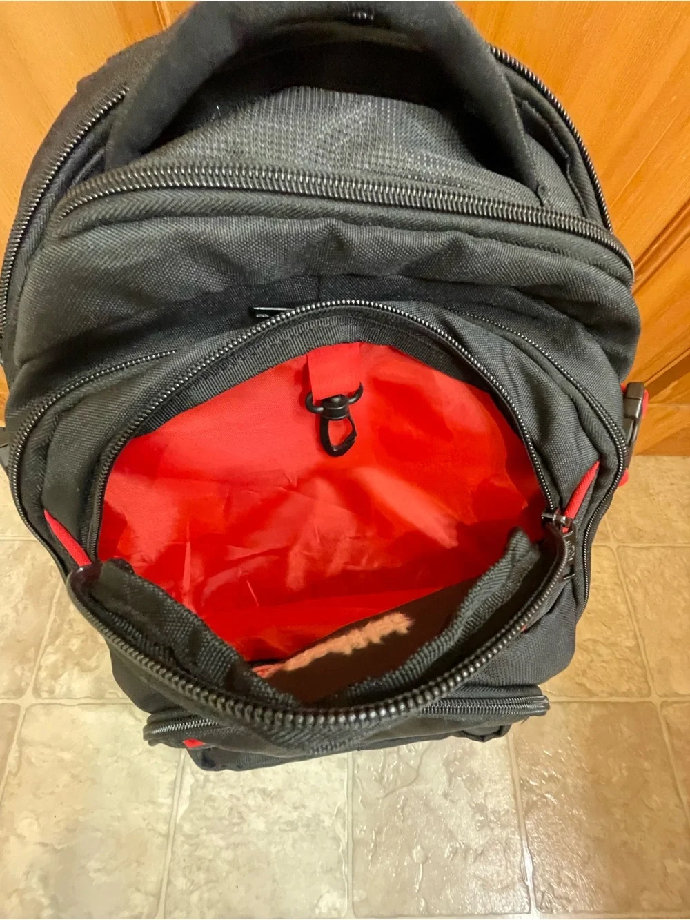 Black & Red Men's Backpack - Tech Organizer